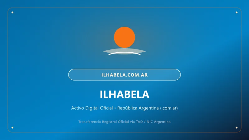 Identidad visual y presentación comercial del nombre de dominio ilhabela.com.ar en venta
